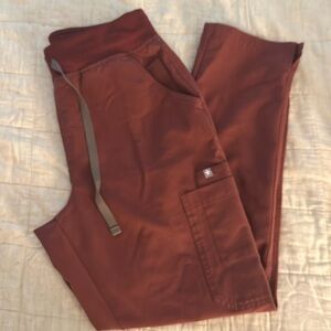 Figs dark red pants